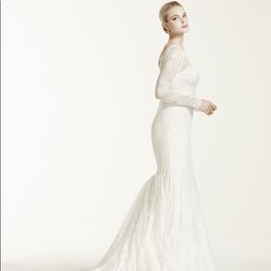 Truly Zac Posen Lace Trumpet Long Sleeve Gown